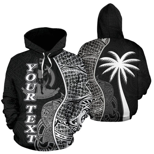 Vanuatu Polynesian Custom Personalised Hoodie Coconut Black