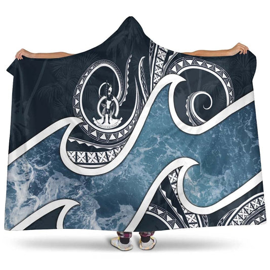 Vanuatu Polynesian Hooded Blanket - Ocean Style