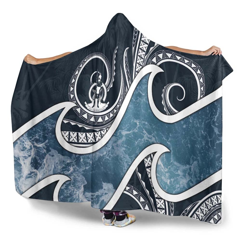 Vanuatu Polynesian Hooded Blanket - Ocean Style