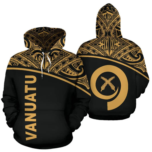 Vanuatu Polynesian Hoodie - Gold Curve