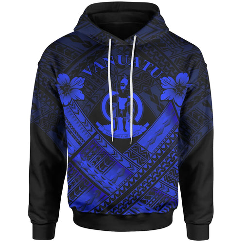 Vanuatu Polynesian Hoodie - Vanuatu Blue Seal Camisole Hibiscus Style