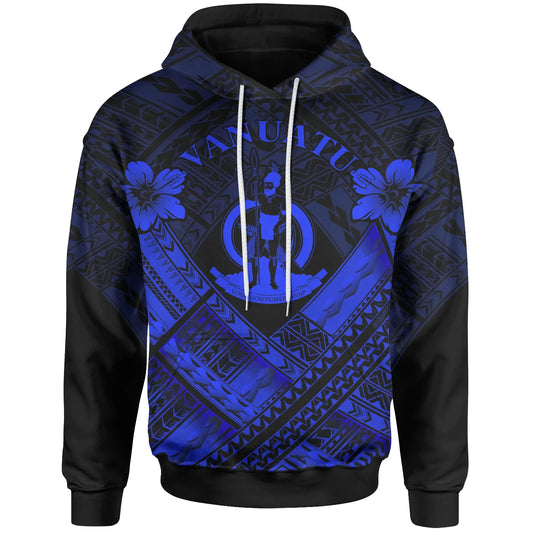 Vanuatu Polynesian Hoodie - Vanuatu Blue Seal Camisole Hibiscus Style
