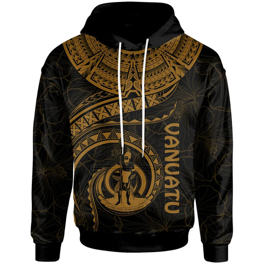 Vanuatu Polynesian Hoodie - Vanuatu Waves (Golden)