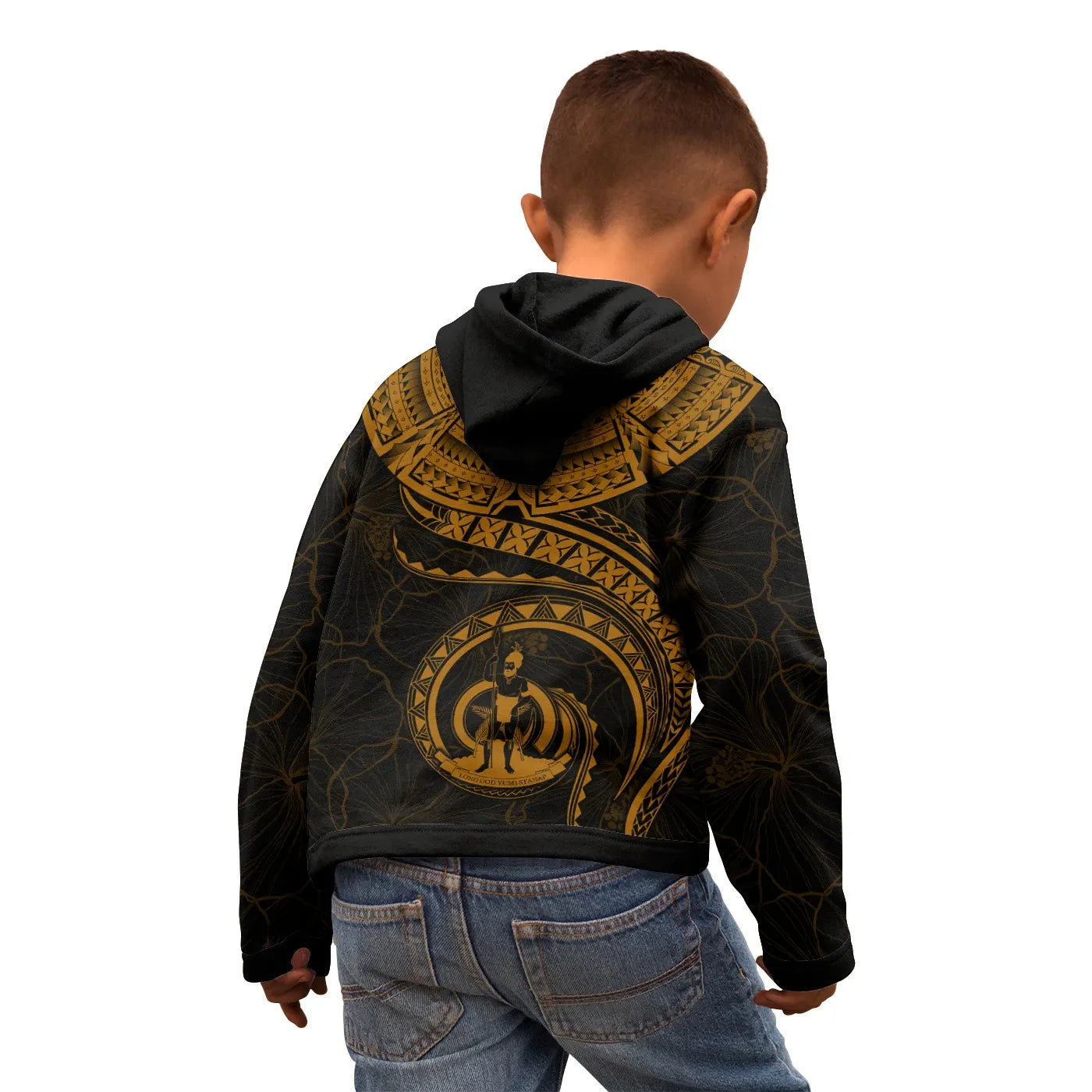 Vanuatu Polynesian Hoodie - Vanuatu Waves (Golden)