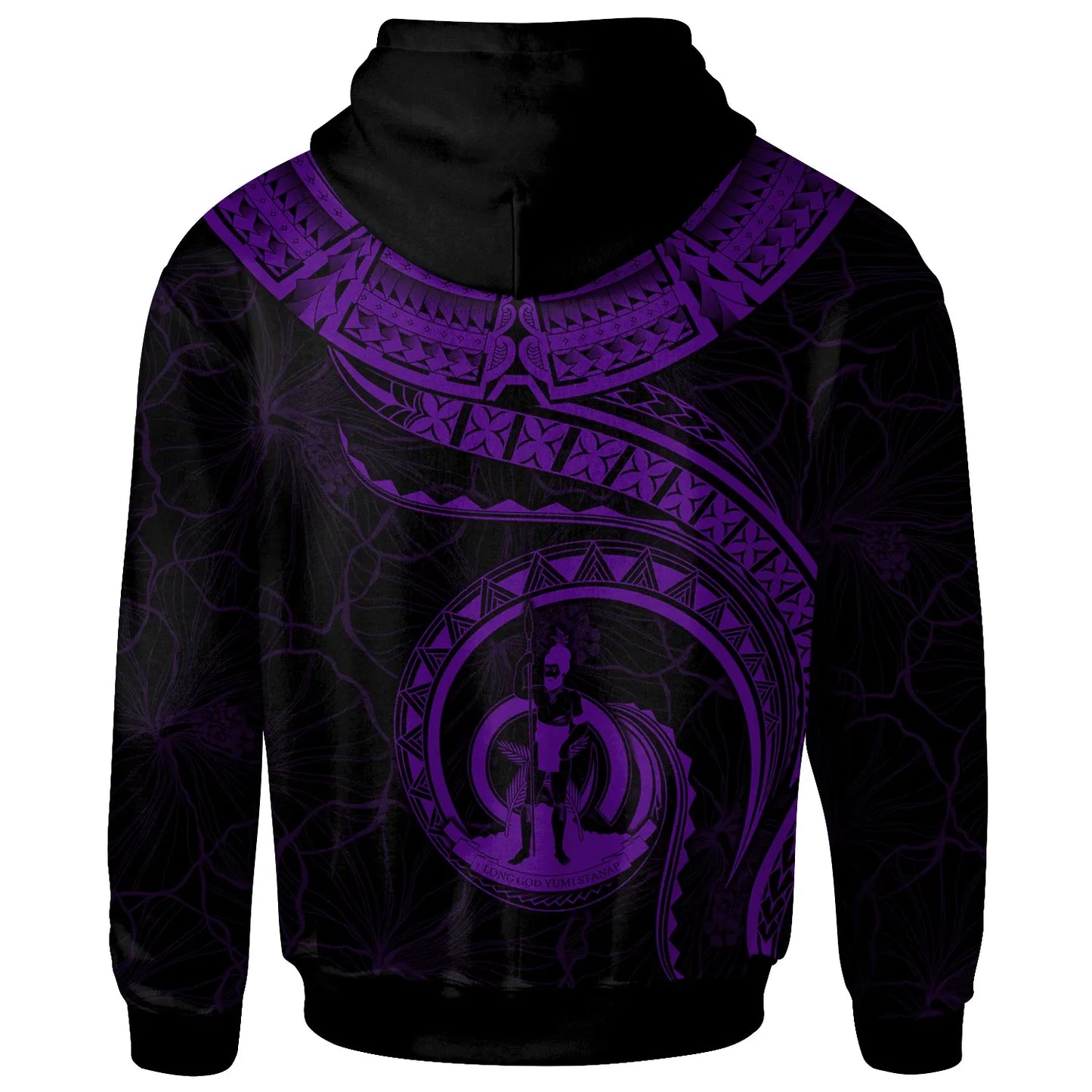 Vanuatu Polynesian Hoodie - Vanuatu Waves (Purple)