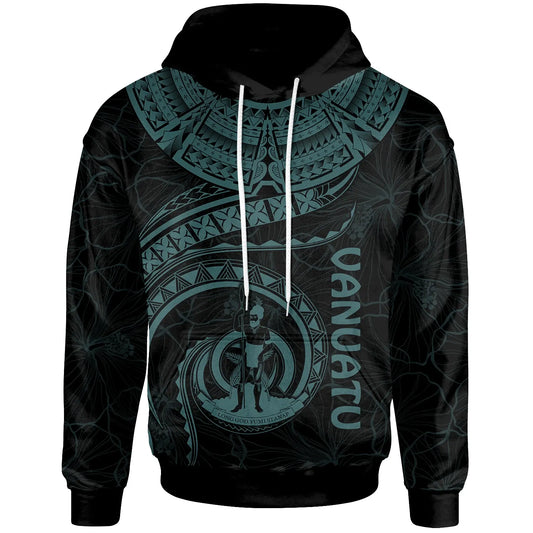 Vanuatu Polynesian Hoodie - Vanuatu Waves (Turquoise)