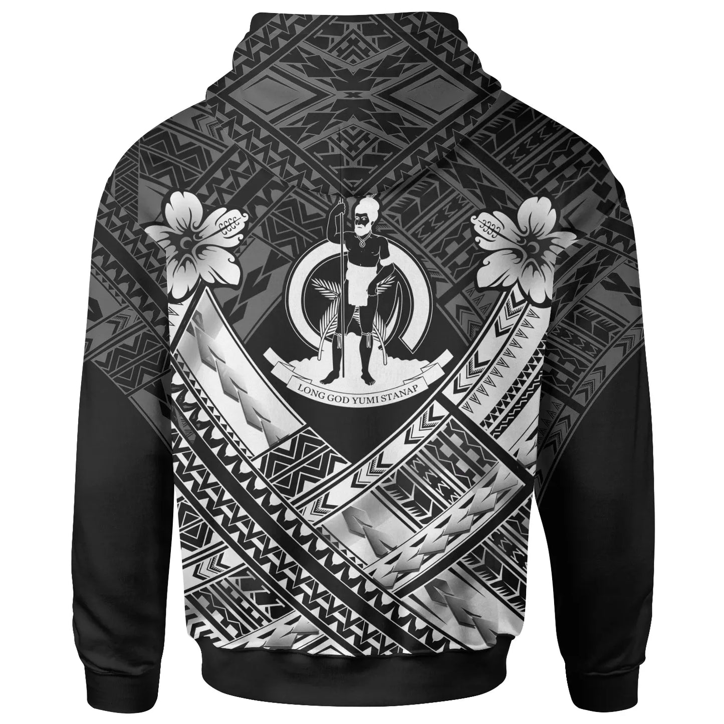 Vanuatu Polynesian Hoodie - Vanuatu White Seal Camisole Hibiscus Style