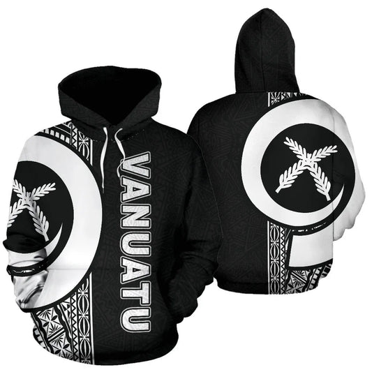Vanuatu Polynesian Hoodie - White Line