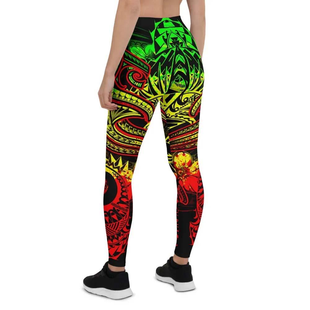Vanuatu Polynesian Legging  - Reggae Shark Polynesian Tattoo