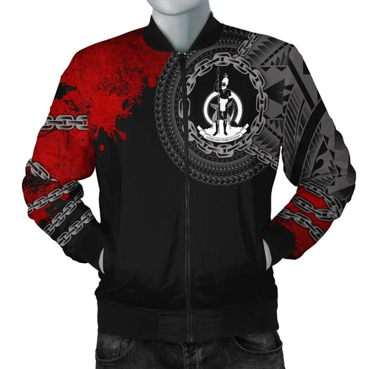 Vanuatu Polynesian Bomber Jacket - Polynesian Chain Style