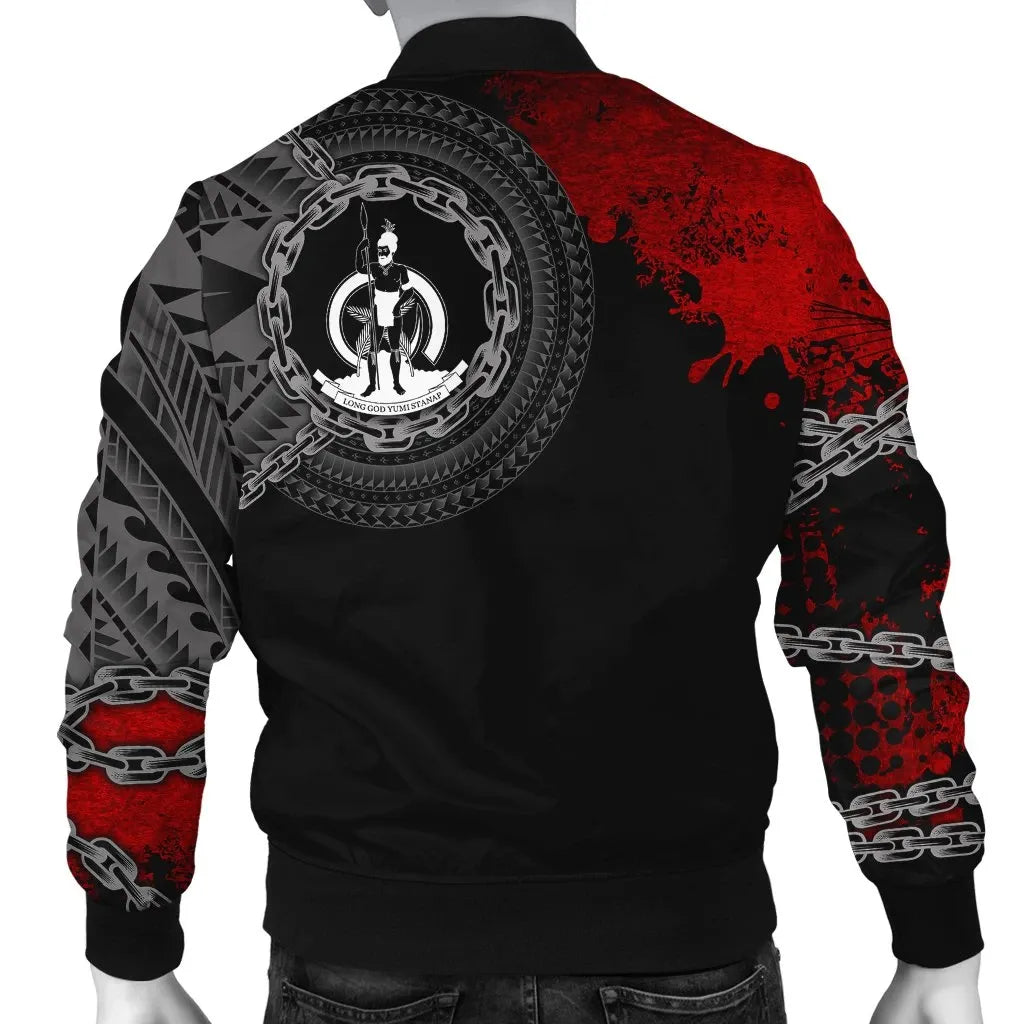 Vanuatu Polynesian Bomber Jacket - Polynesian Chain Style