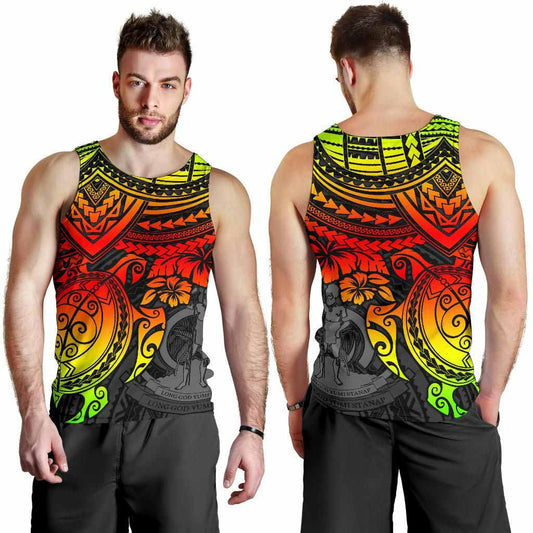 Vanuatu Polynesian Men Tank Top - Reggae Turtle