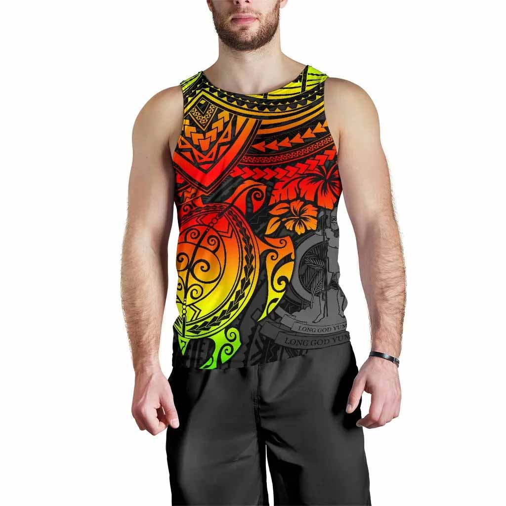 Vanuatu Polynesian Men Tank Top - Reggae Turtle