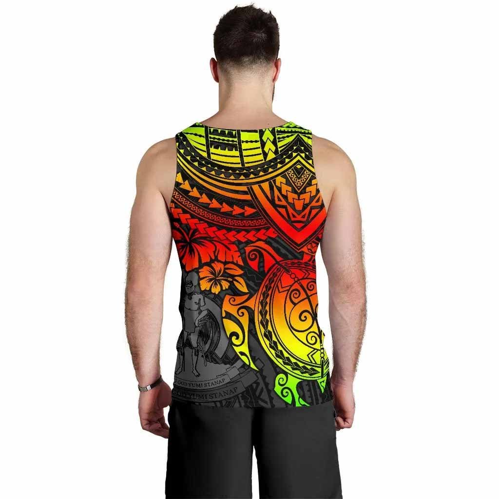 Vanuatu Polynesian Men Tank Top - Reggae Turtle