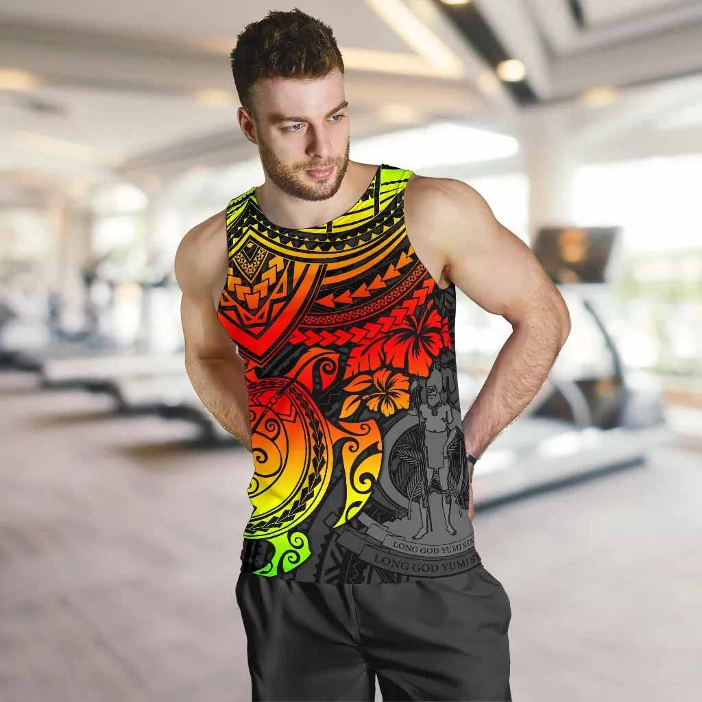 Vanuatu Polynesian Men Tank Top - Reggae Turtle