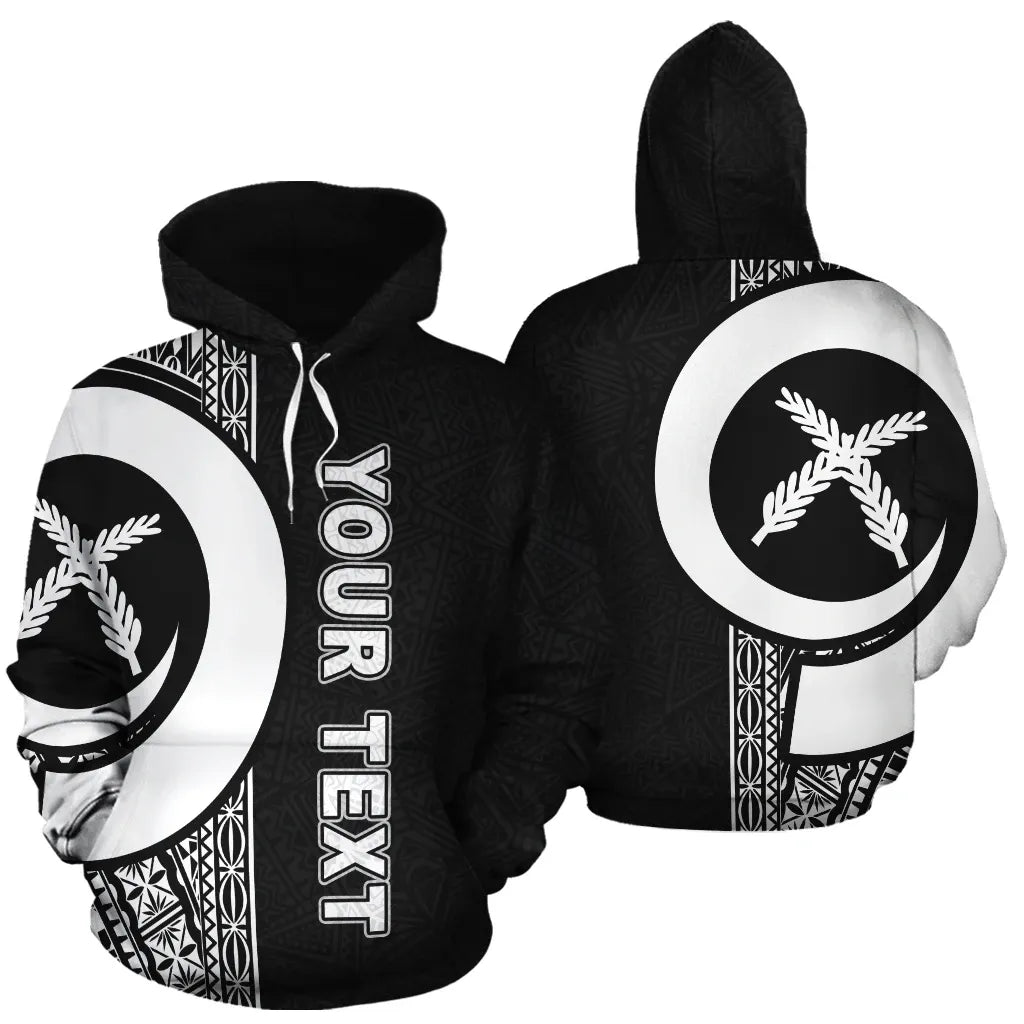 Vanuatu Polynesian Personalised Custom Hoodie - Black Line