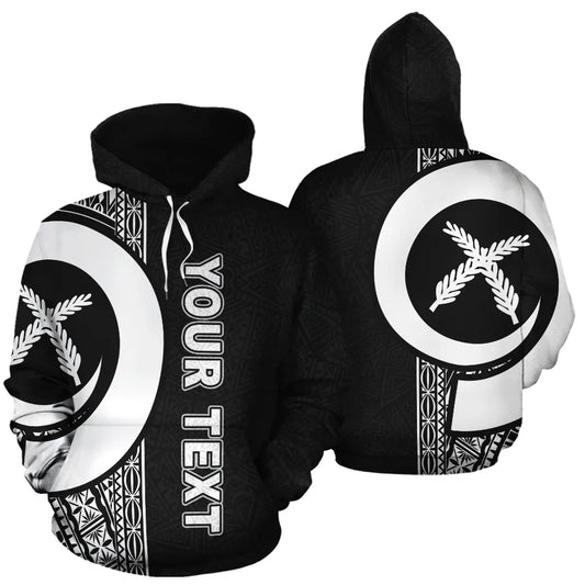 Vanuatu Polynesian Personalised Custom Hoodie - Black Line