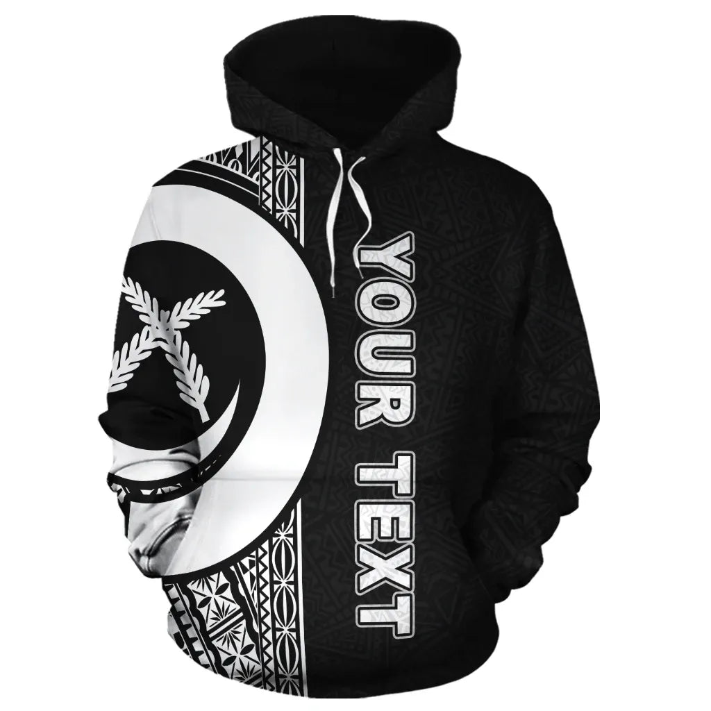 Vanuatu Polynesian Personalised Custom Hoodie - Black Line