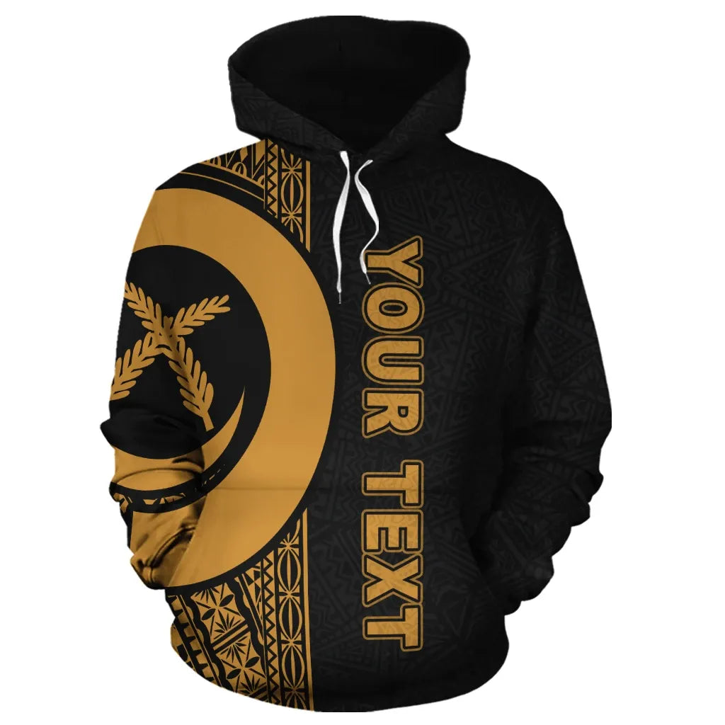 Vanuatu Polynesian Personalised Custom Hoodie - Gold Line