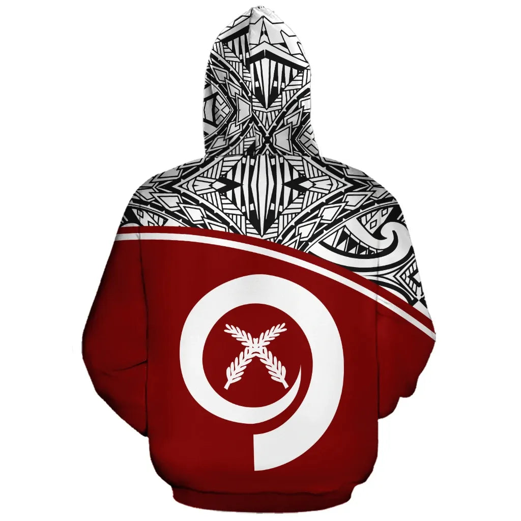 Vanuatu Polynesian Personalised Custom Hoodie - Red Curve