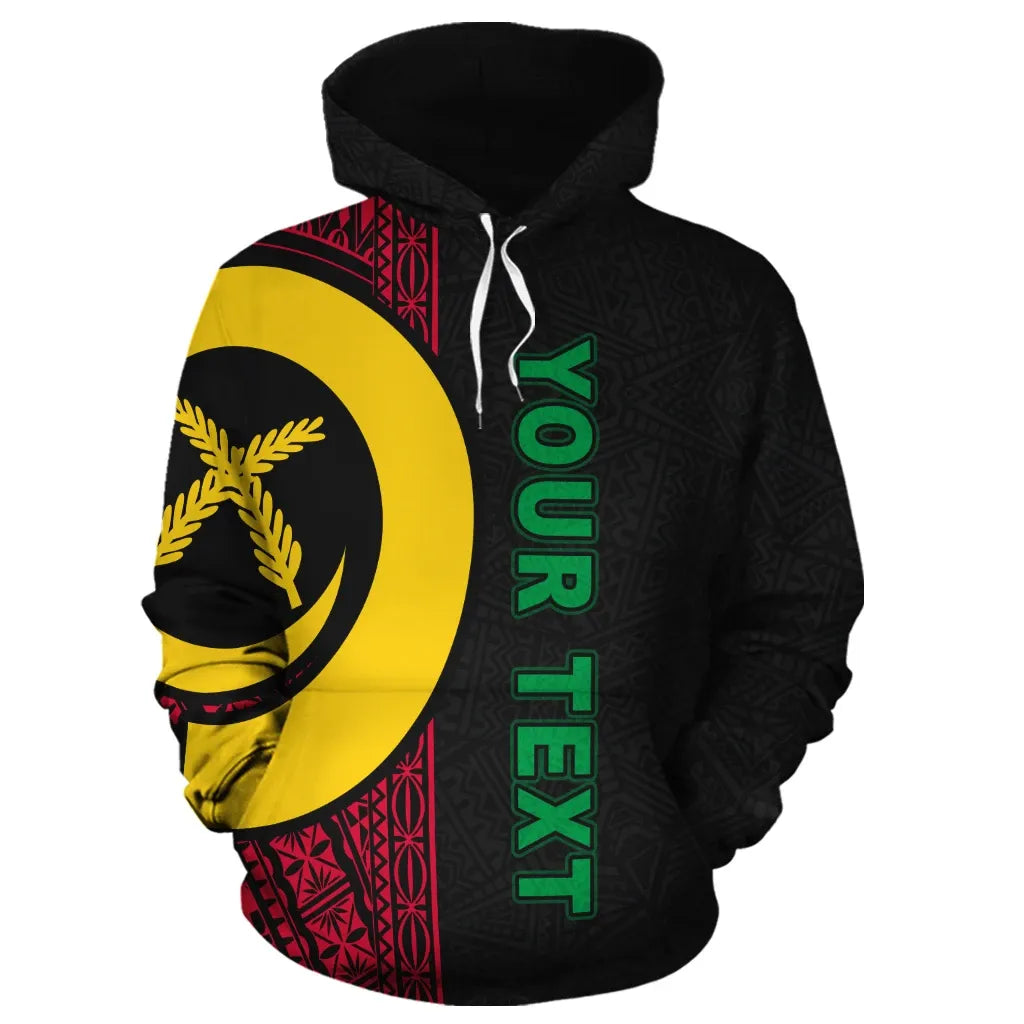 Vanuatu Polynesian Personalised Custom Hoodie - Red Line