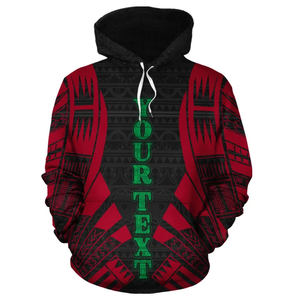 Vanuatu Polynesian Personalised Custom Hoodie - Red Tattoo