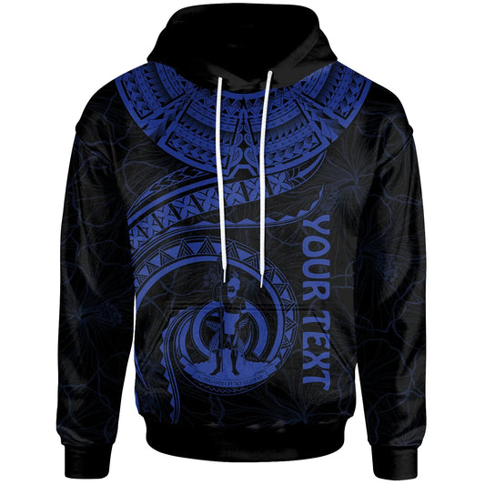 Vanuatu Polynesian Personalised Hoodie - Vanuatu Waves (Blue)