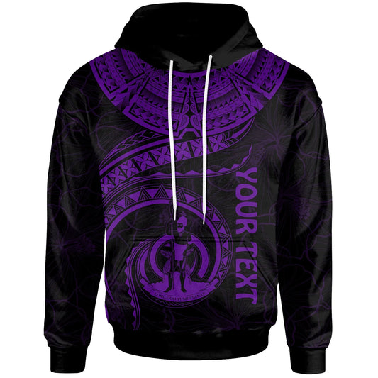 Vanuatu Polynesian Personalised Hoodie - Vanuatu Waves (Purple)