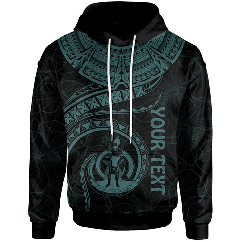 Vanuatu Polynesian Personalised Hoodie - Vanuatu Waves (Turquoise)