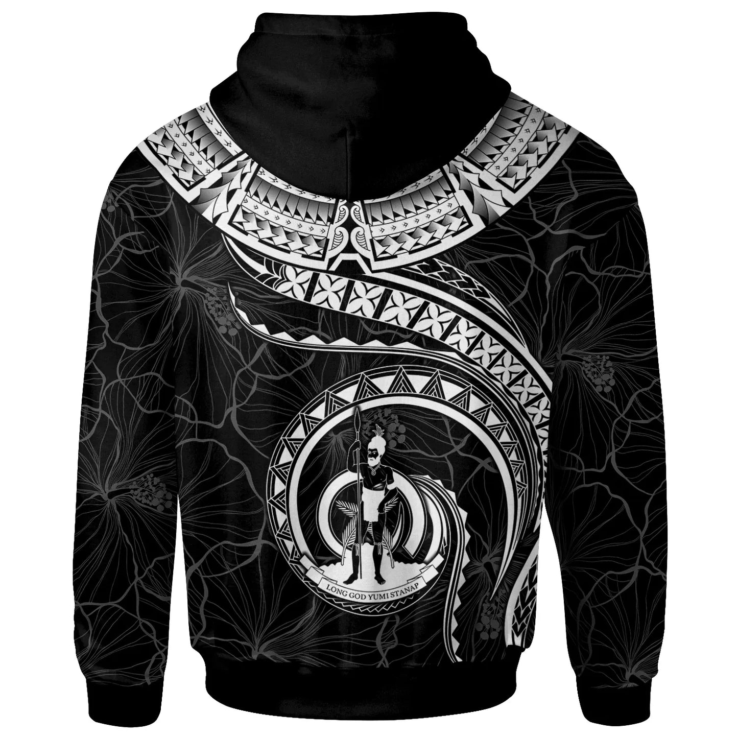 Vanuatu Polynesian Personalised Hoodie - Vanuatu Waves (White)