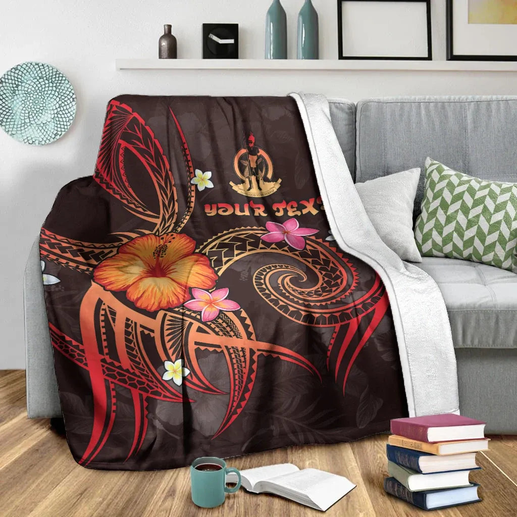 Vanuatu Polynesian Personalised Premium Blanket - Legend of Vanuatu (Red)