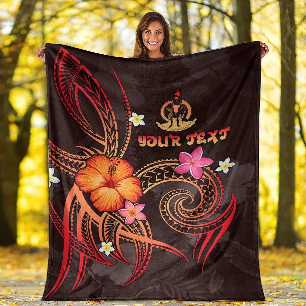 Vanuatu Polynesian Personalised Premium Blanket - Legend of Vanuatu (Red)