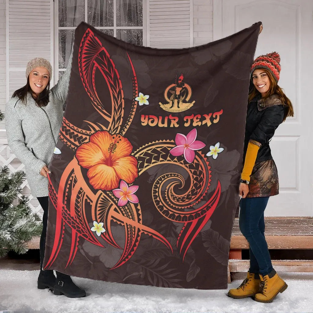 Vanuatu Polynesian Personalised Premium Blanket - Legend of Vanuatu (Red)
