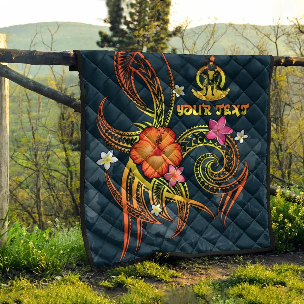 Vanuatu Polynesian Personalised Premium Quilt - Legend of Vanuatu (Blue)