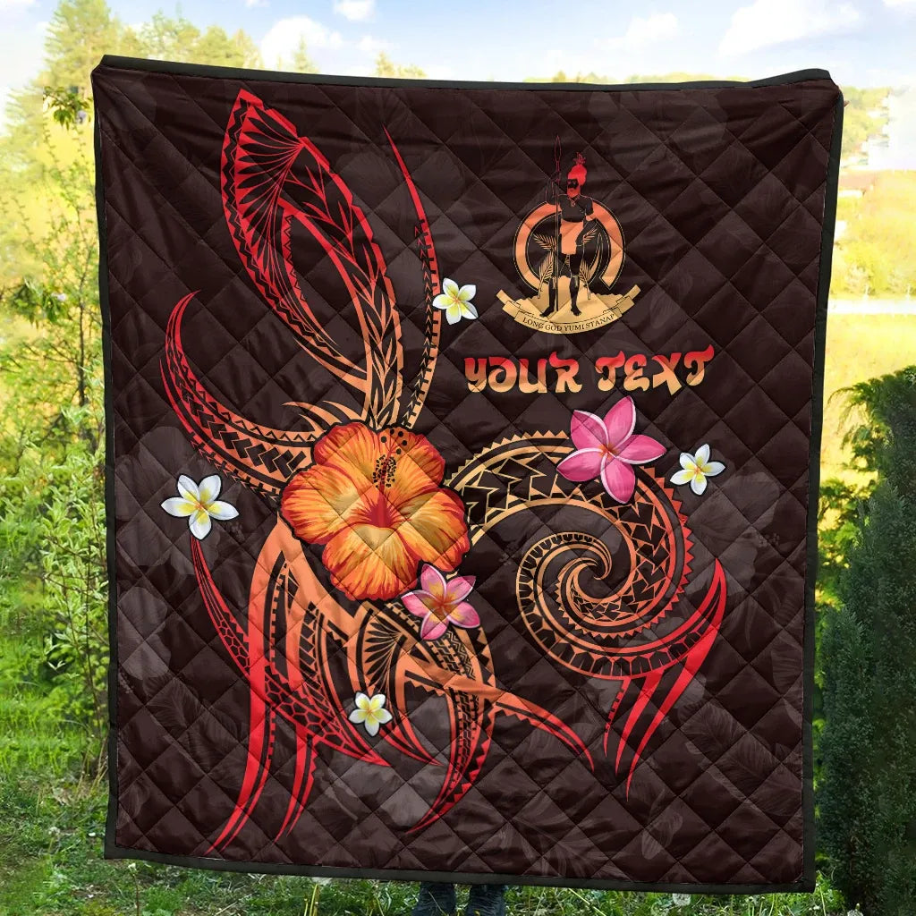 Vanuatu Polynesian Personalised Premium Quilt - Legend of Vanuatu (Red)