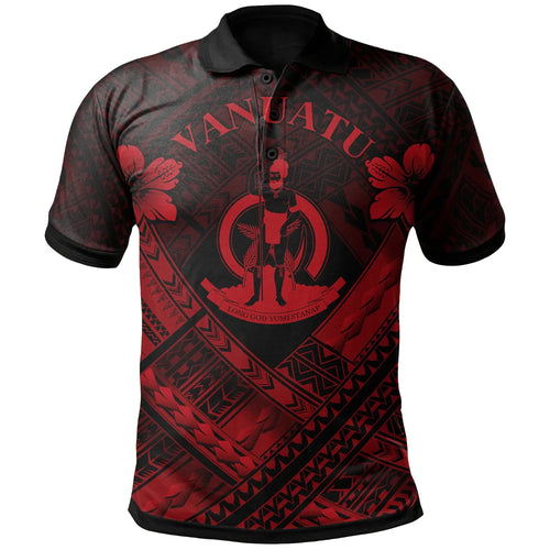 Vanuatu Polynesian Polo Shirt - Vanuatu Red Seal Camisole Hibiscus Style