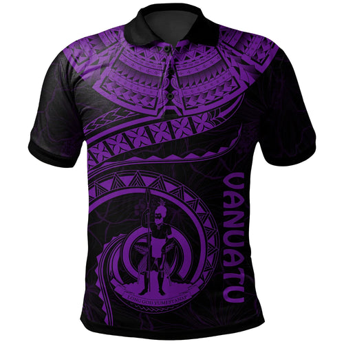 Vanuatu Polynesian Polo Shirt - Vanuatu Waves (Purple)