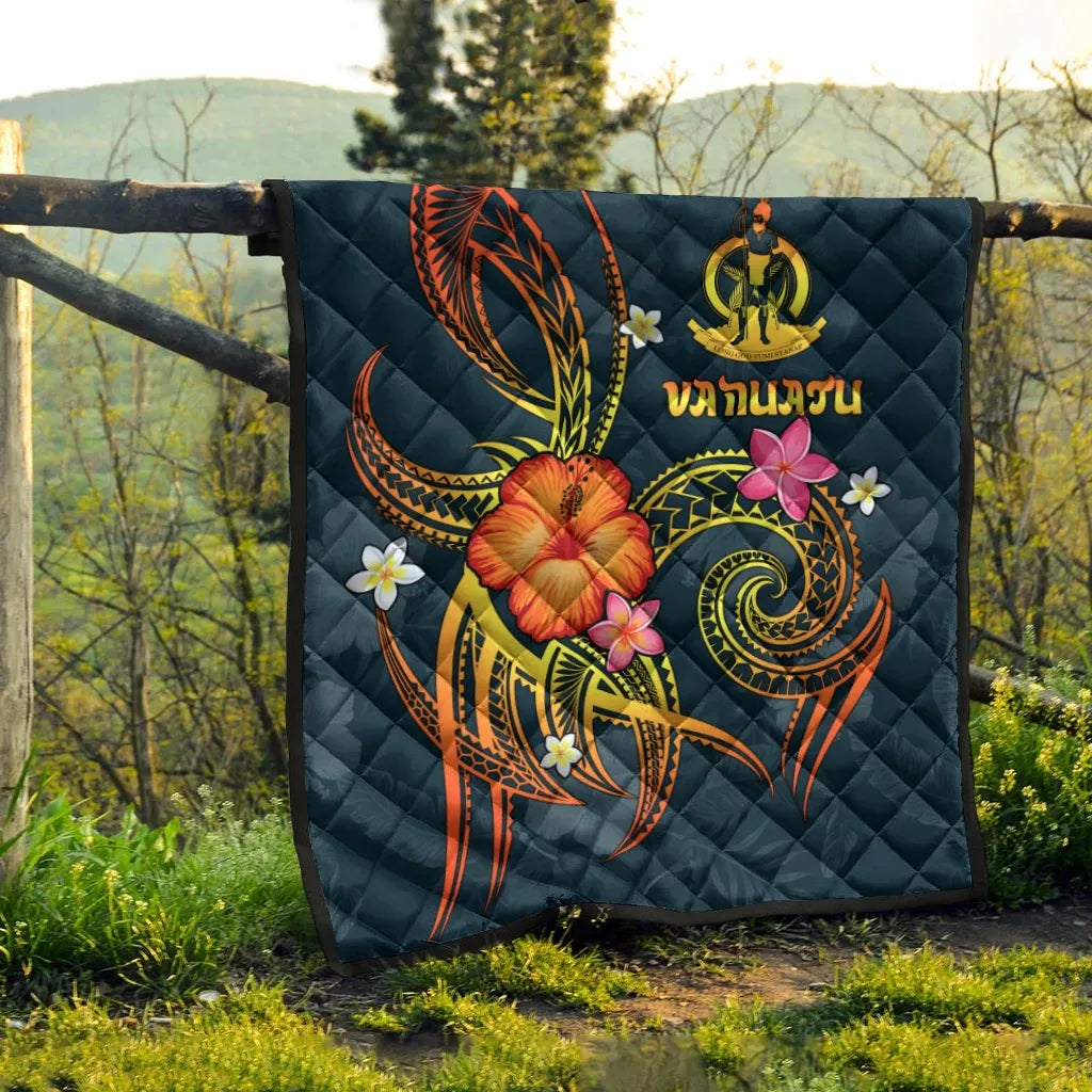 Vanuatu Polynesian Premium Quilt - Legend of Vanuatu (Blue)