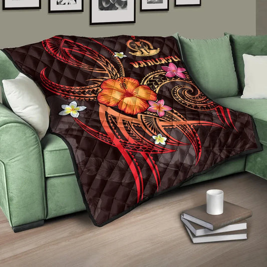 Vanuatu Polynesian Premium Quilt - Legend of Vanuatu (Red)