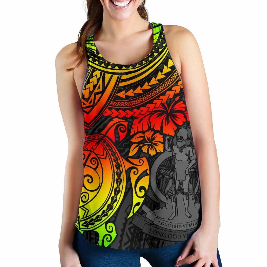 Vanuatu Polynesian Women Racerback Tank - Reggae Turtle