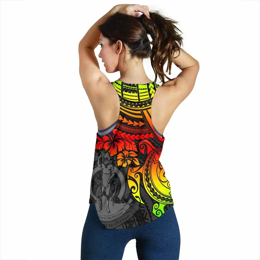 Vanuatu Polynesian Women Racerback Tank - Reggae Turtle
