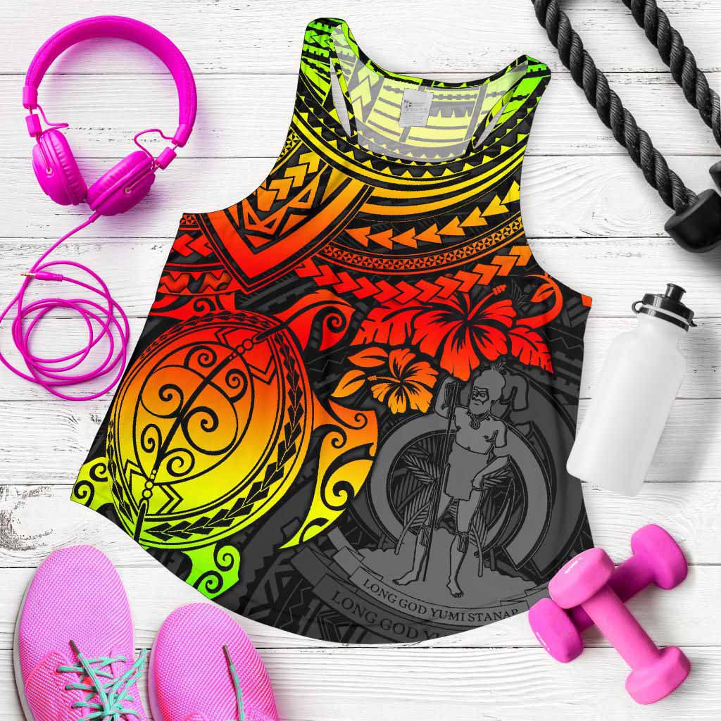Vanuatu Polynesian Women Racerback Tank - Reggae Turtle