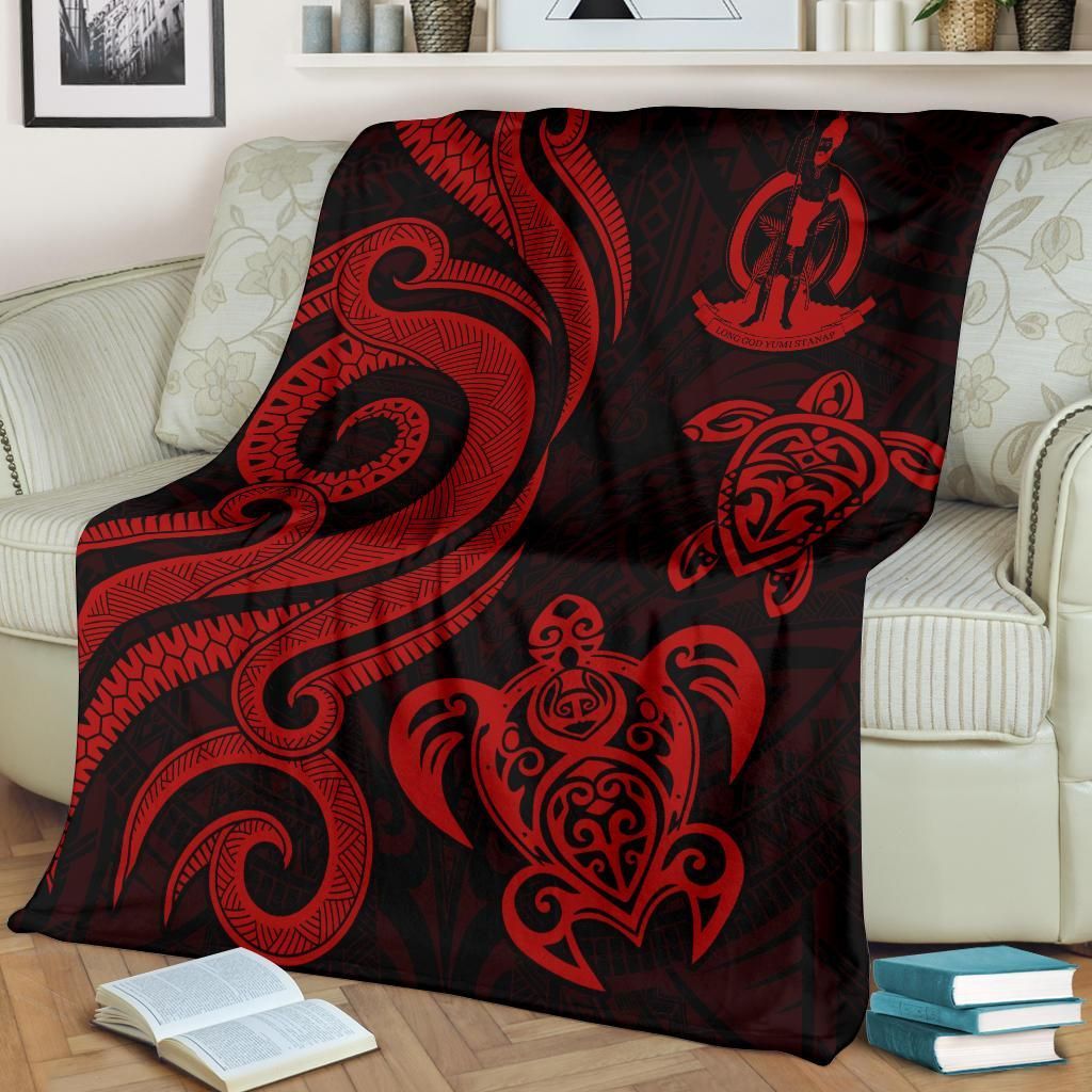 Vanuatu Premium Blanket - Red Tentacle Turtle