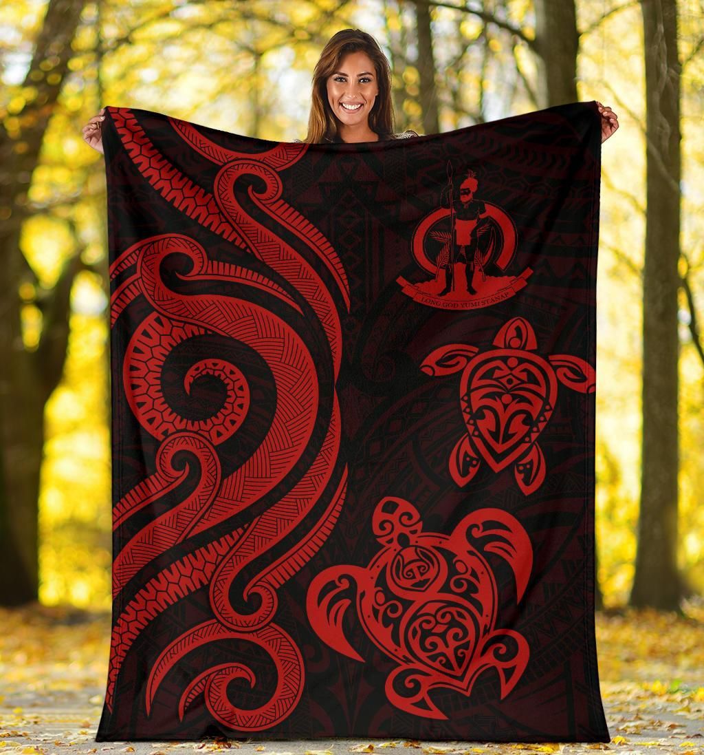 Vanuatu Premium Blanket - Red Tentacle Turtle