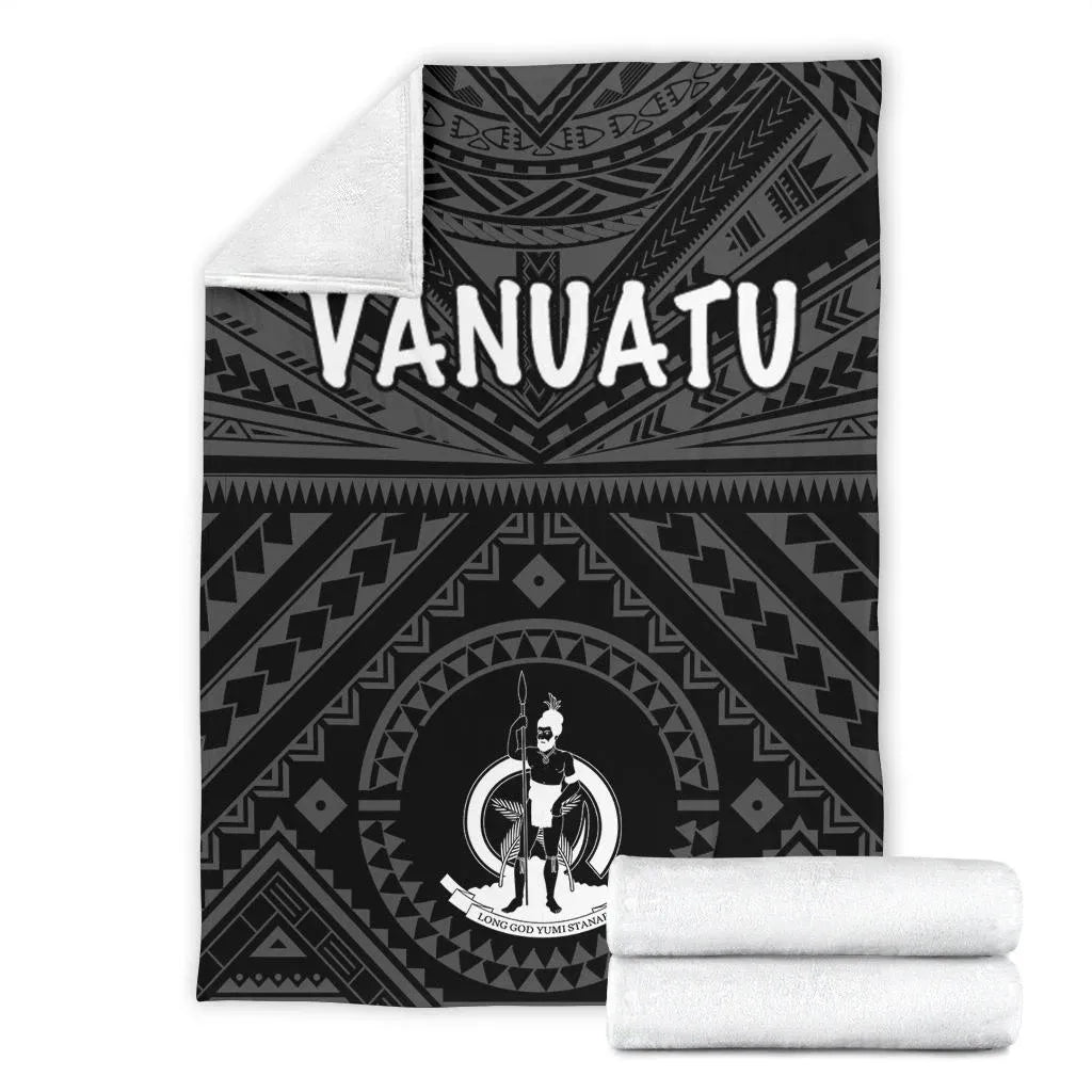 Vanuatu Premium Blanket - Vanuatu Seal With Polynesian Tattoo Style