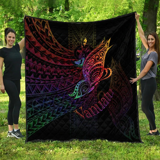 Vanuatu Premium Quilt - Butterfly Polynesian Style