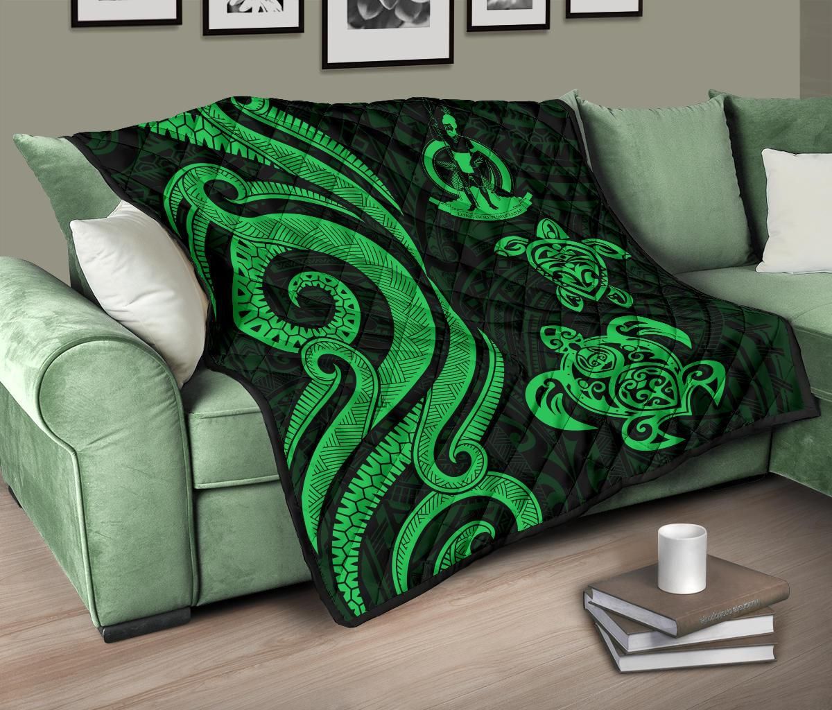 Vanuatu Premium Quilt - Green Tentacle Turtle