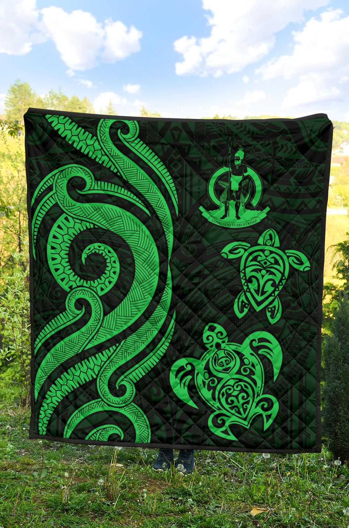Vanuatu Premium Quilt - Green Tentacle Turtle