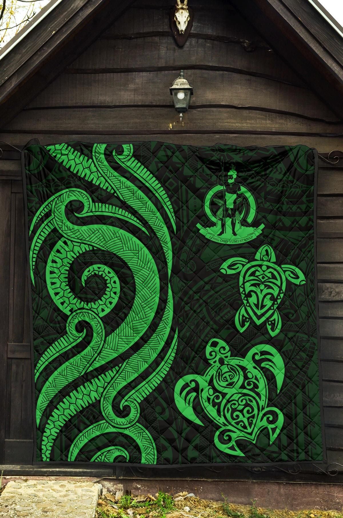 Vanuatu Premium Quilt - Green Tentacle Turtle