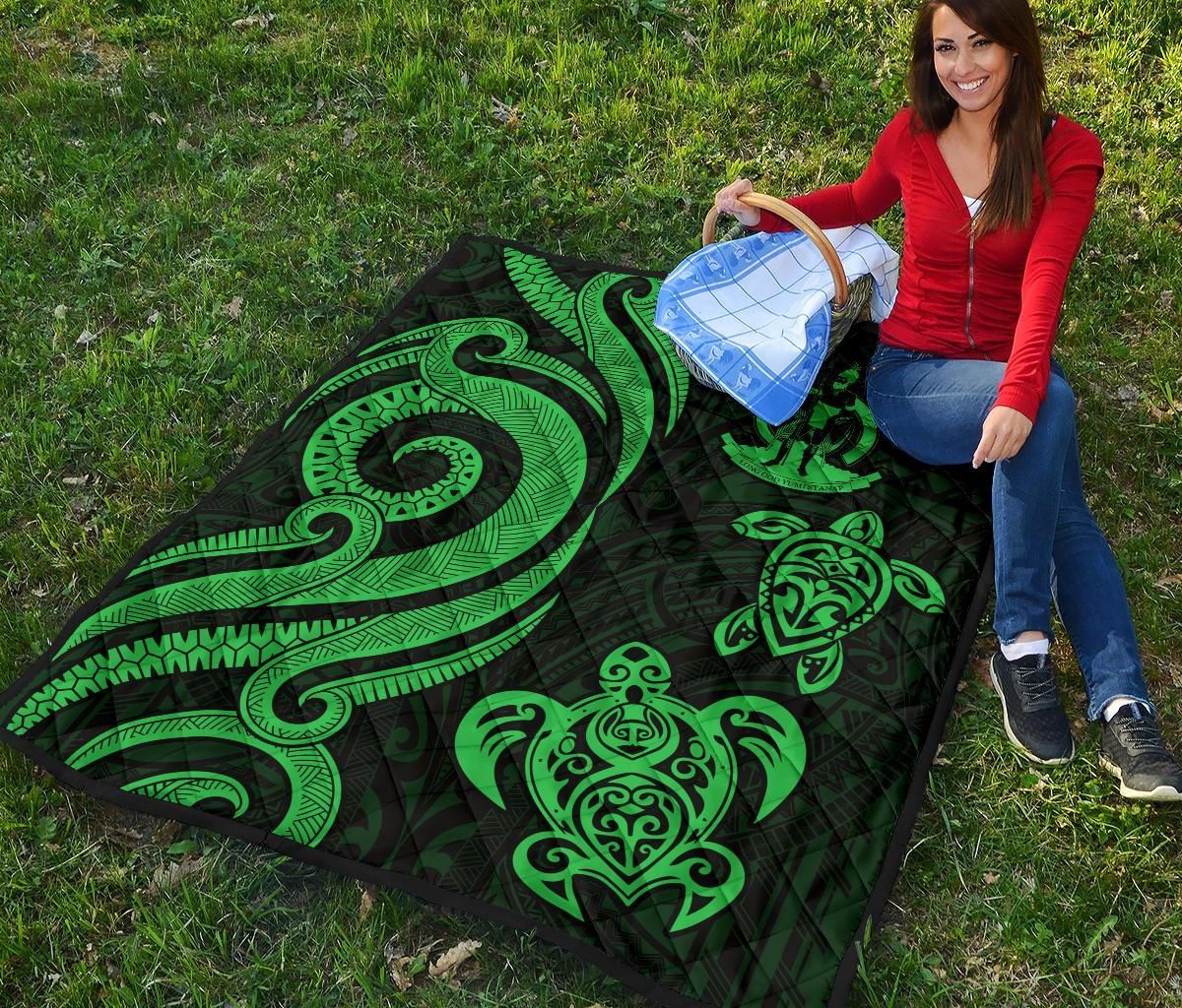 Vanuatu Premium Quilt - Green Tentacle Turtle
